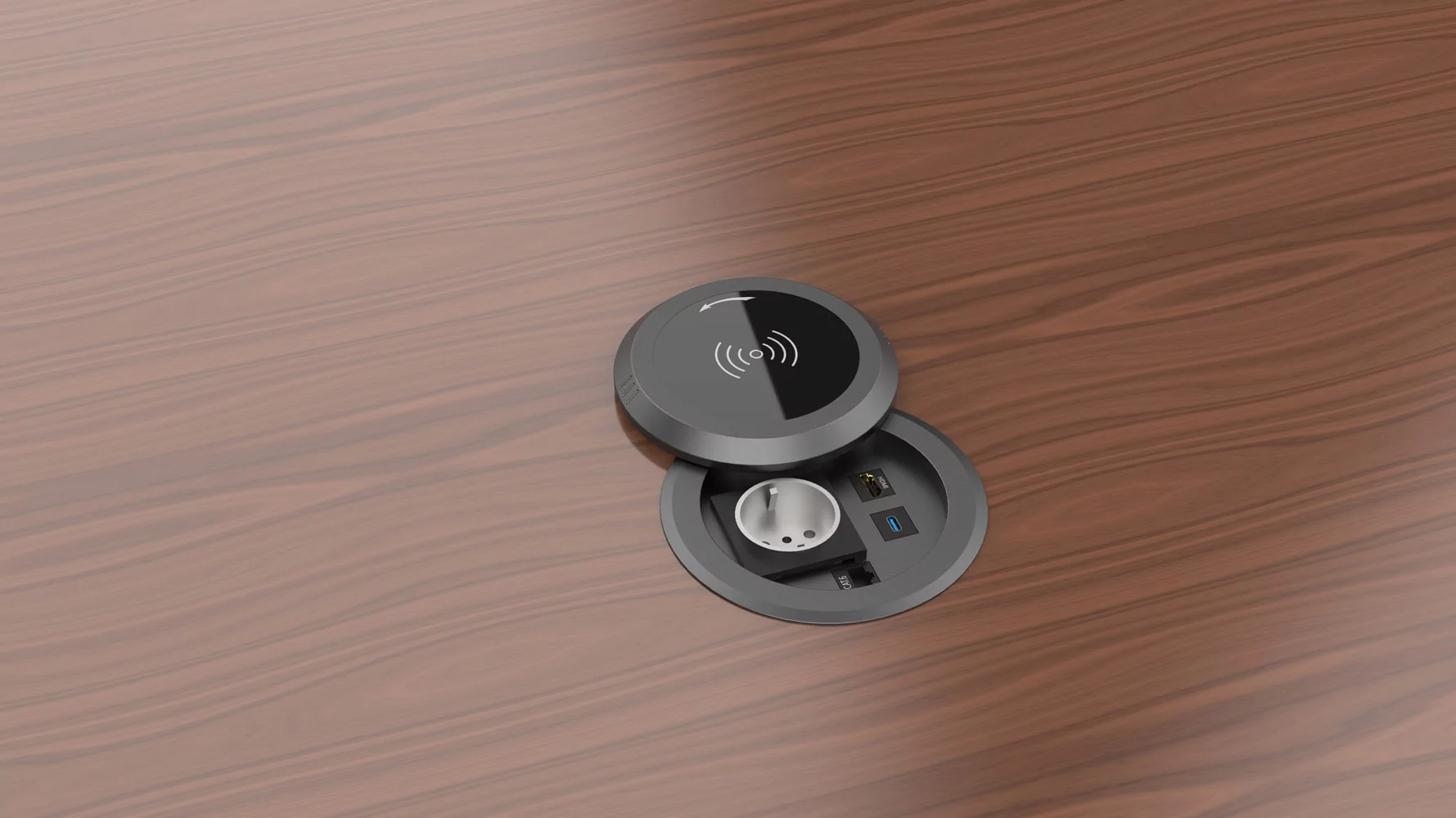 Лючок врезной в стол Wize Pro WRTS-RR-B 7