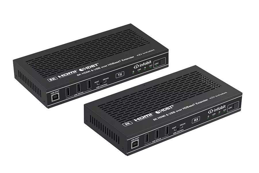 Удлинитель сигнала HDMI,USB Infobit iTrans E90U8K