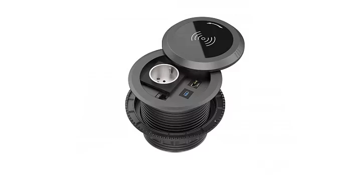 Лючок врезной в стол Wize Pro WRTS-RR-B