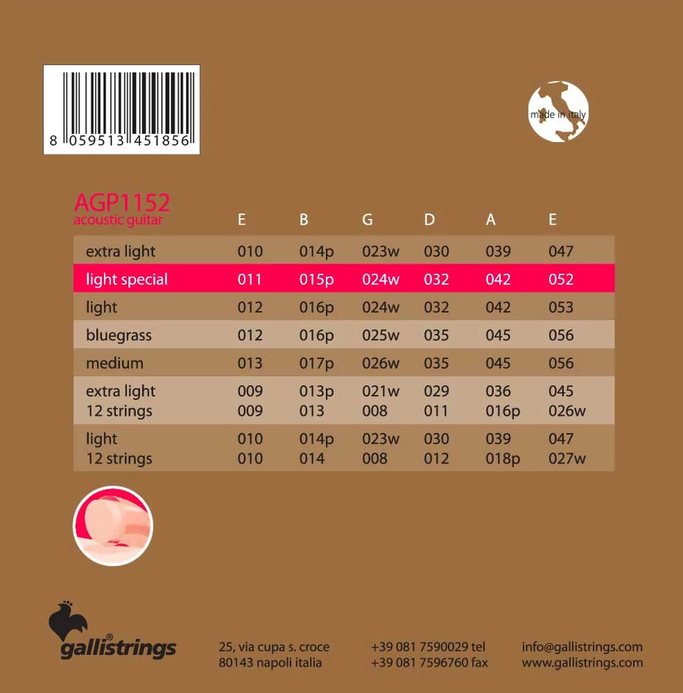 Комплект струн GALLI STRINGS AGP1152 2