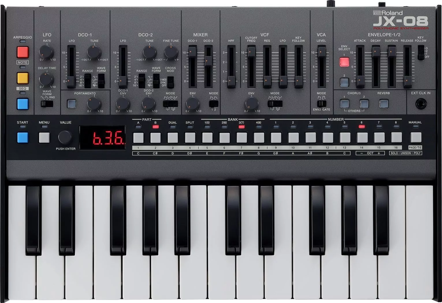 Компактный настольный синтезатор ROLAND JX-08