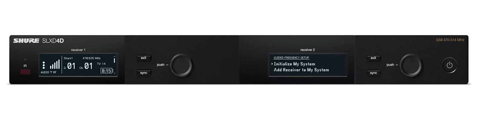 Двухканальный приемник цифровой радиосистемы SLXD SHURE SLXD4DE=-H56