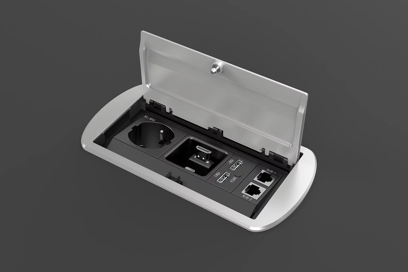 Прямоугольный металлический корпус Wize Pro WRTS-M-6CBOX-S 7