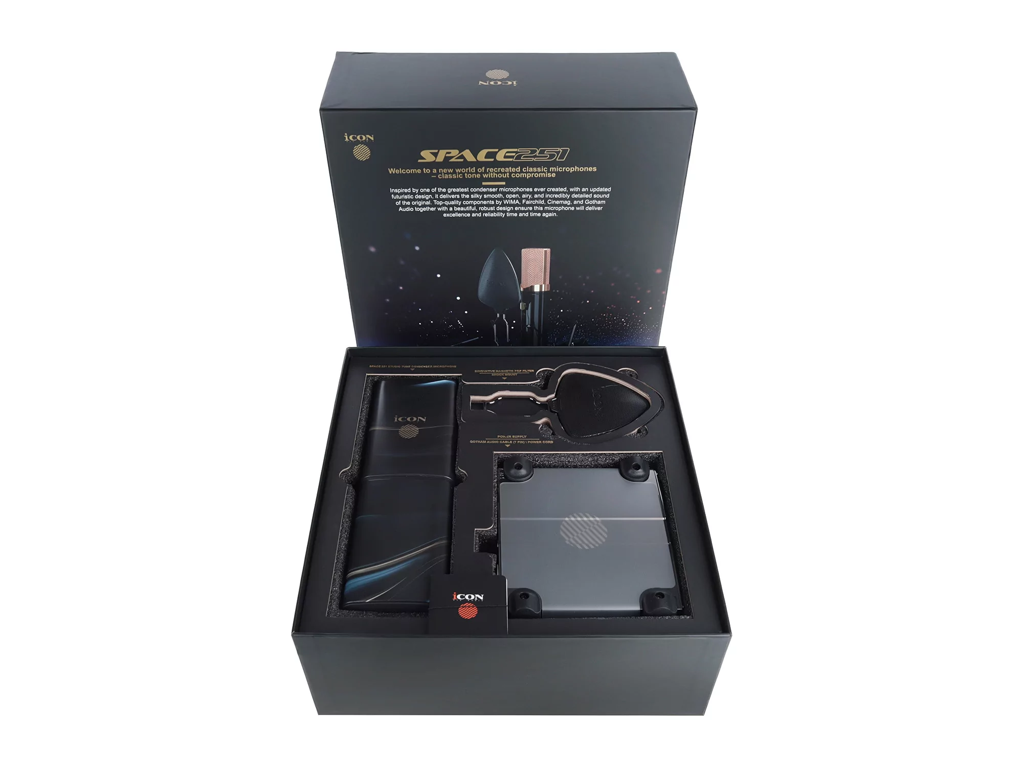 Профессиональный студийный ламповый микрофон Icon Space 251 45