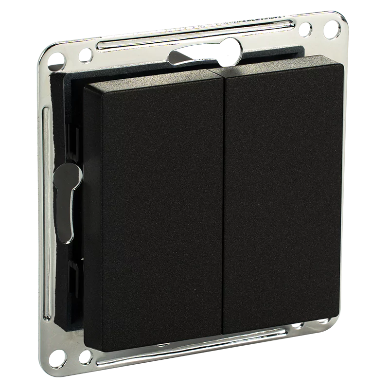 Сценарный выключатель 2-кл, модуль 55х55, dc, Черный iRidi Ddc-00-55-0205