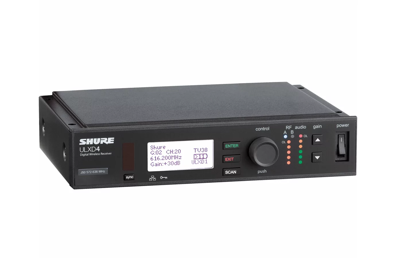Цифровой двухканальный приемник SHURE ULXD4DE=-G65