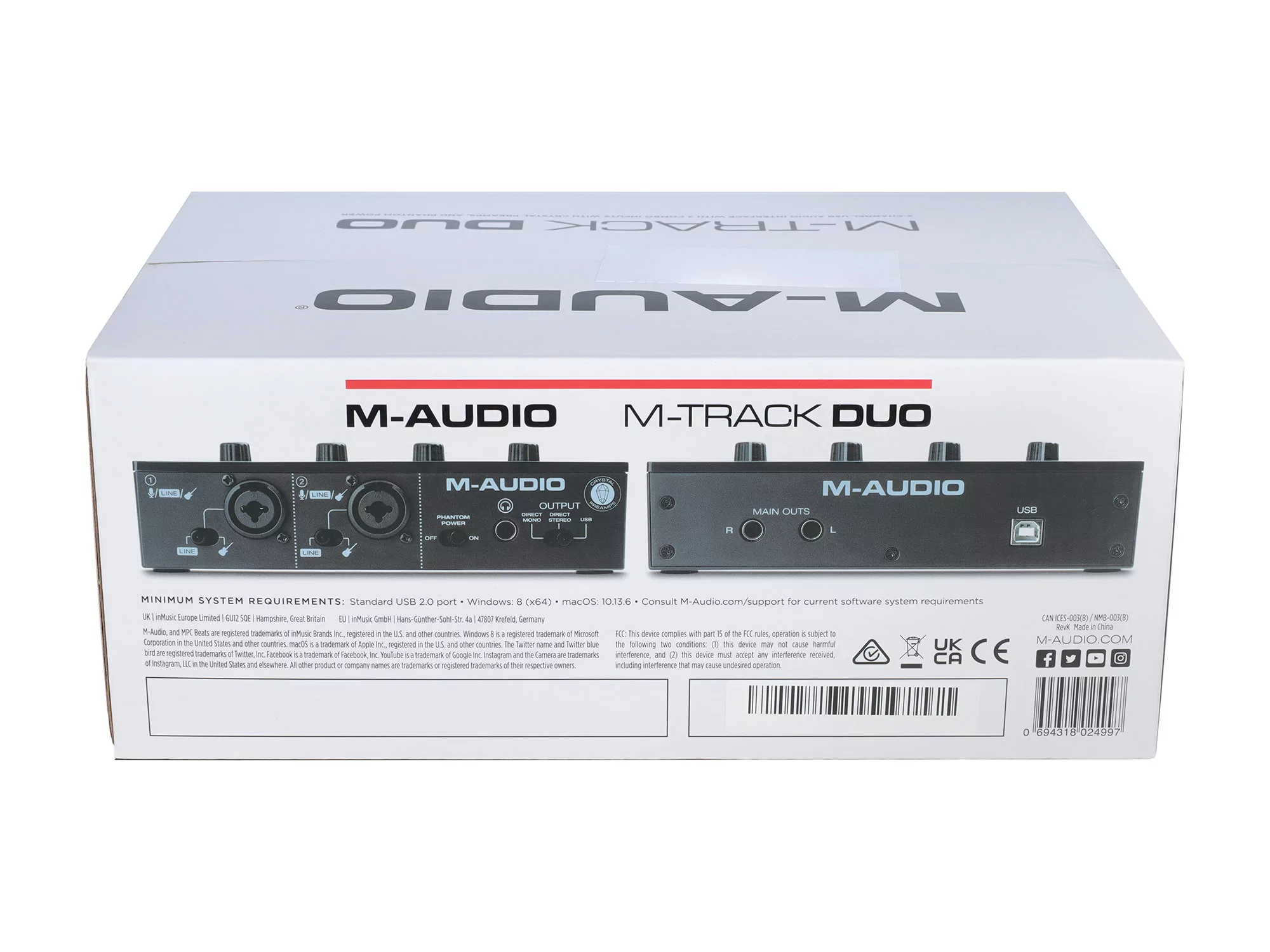 Аудиоинтерфейс USB M-audio M-Track Duо 13