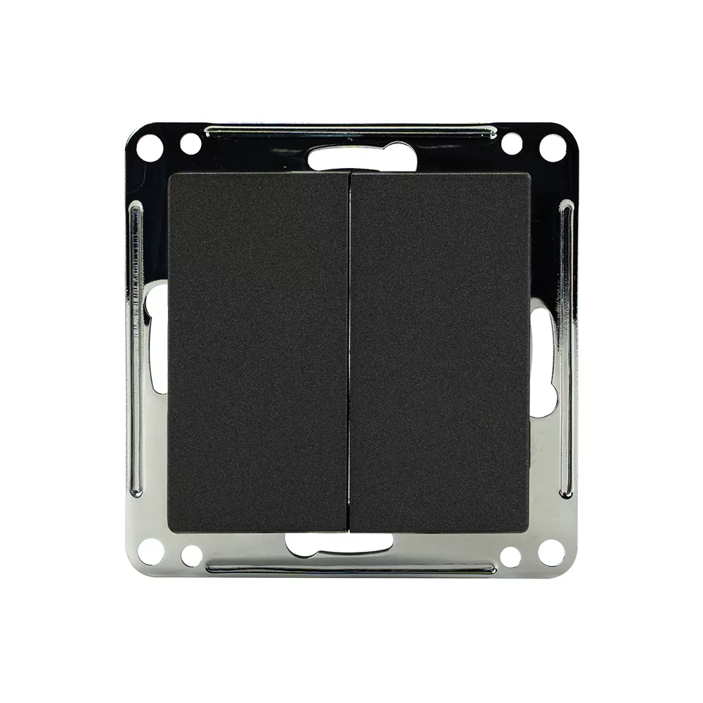 Сценарный выключатель 2-кл, модуль 55х55, Bus77, Графит iRidi DB-00-55-0204 2