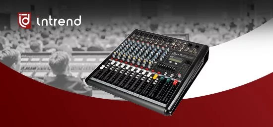 Профессиональный аудиомикшер Intrend ITMIX-8-2 с процессором эффектов и Bluetooth