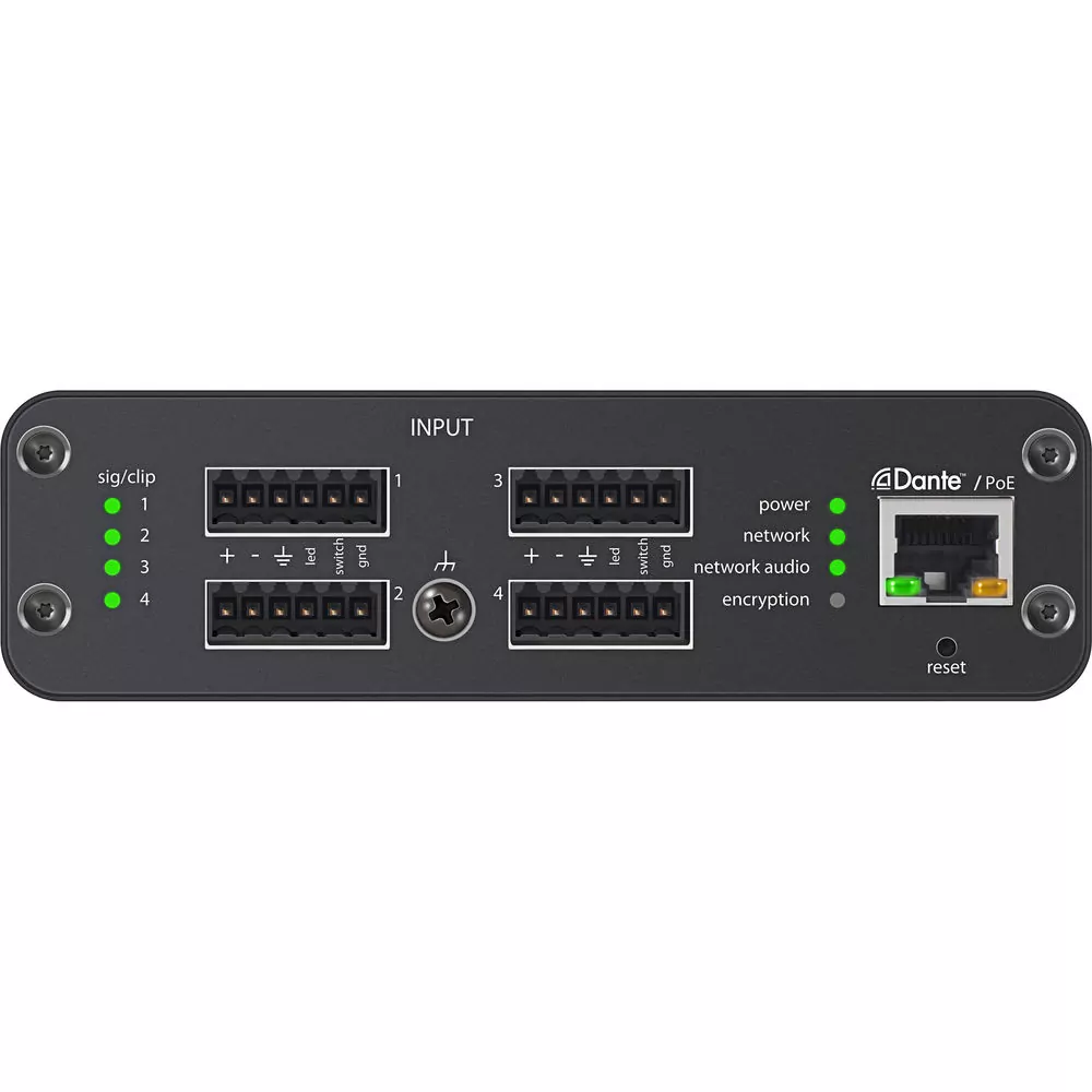 Четырехканальный Dante аудиоинтерфейс SHURE ANI4IN-BLOCK 2