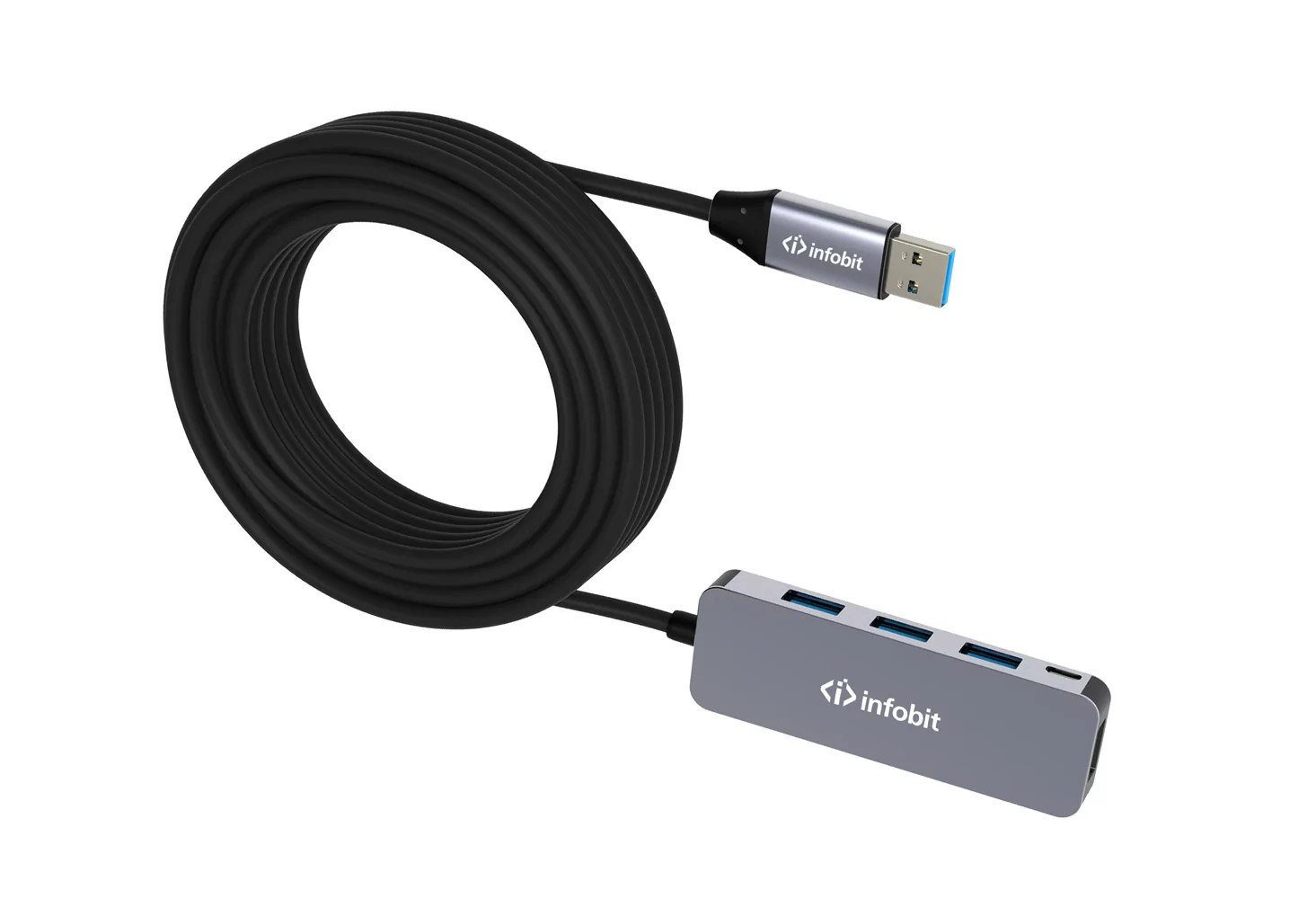 Активный концентратор USB 3.0 Infobit iCable- USB-ACC-H14 3