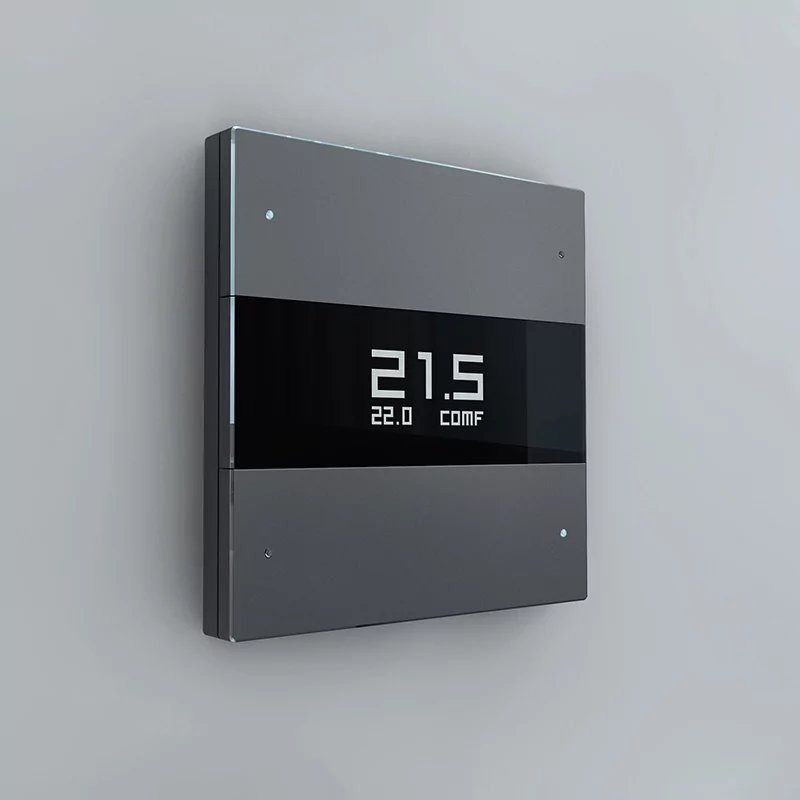 Сценарный выключатель с LED экраном и термостатом iRidi FS-BT6-LED-04