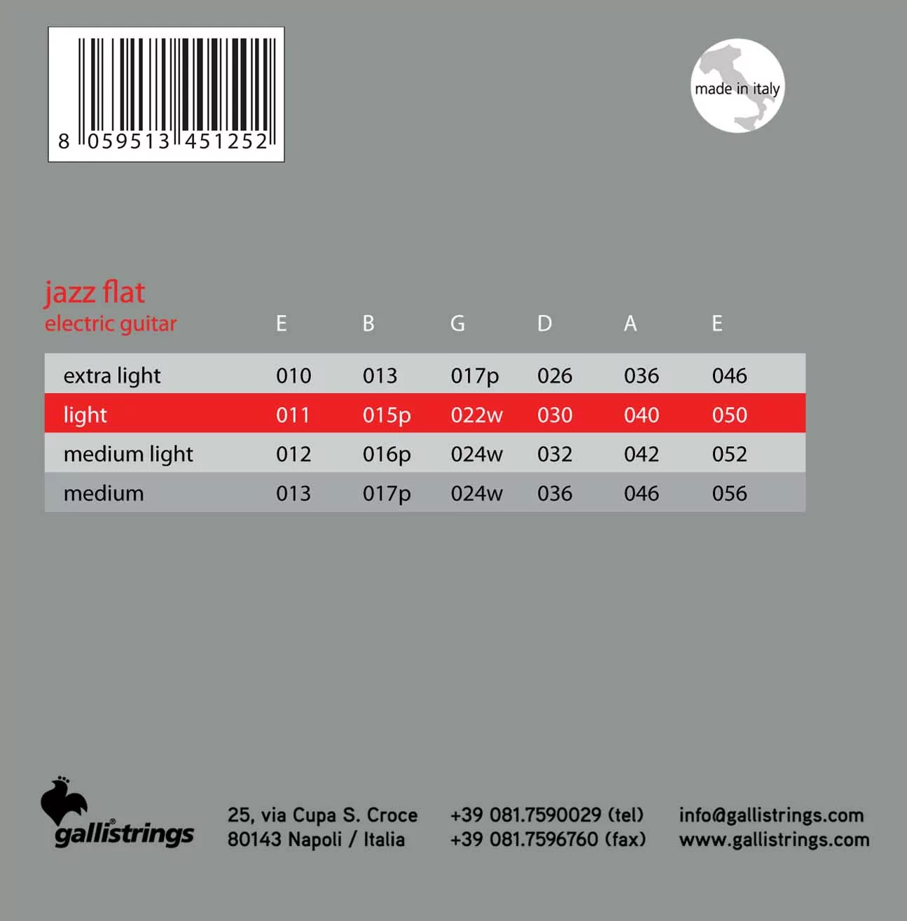Комплект струн GALLI STRINGS JF1150 2