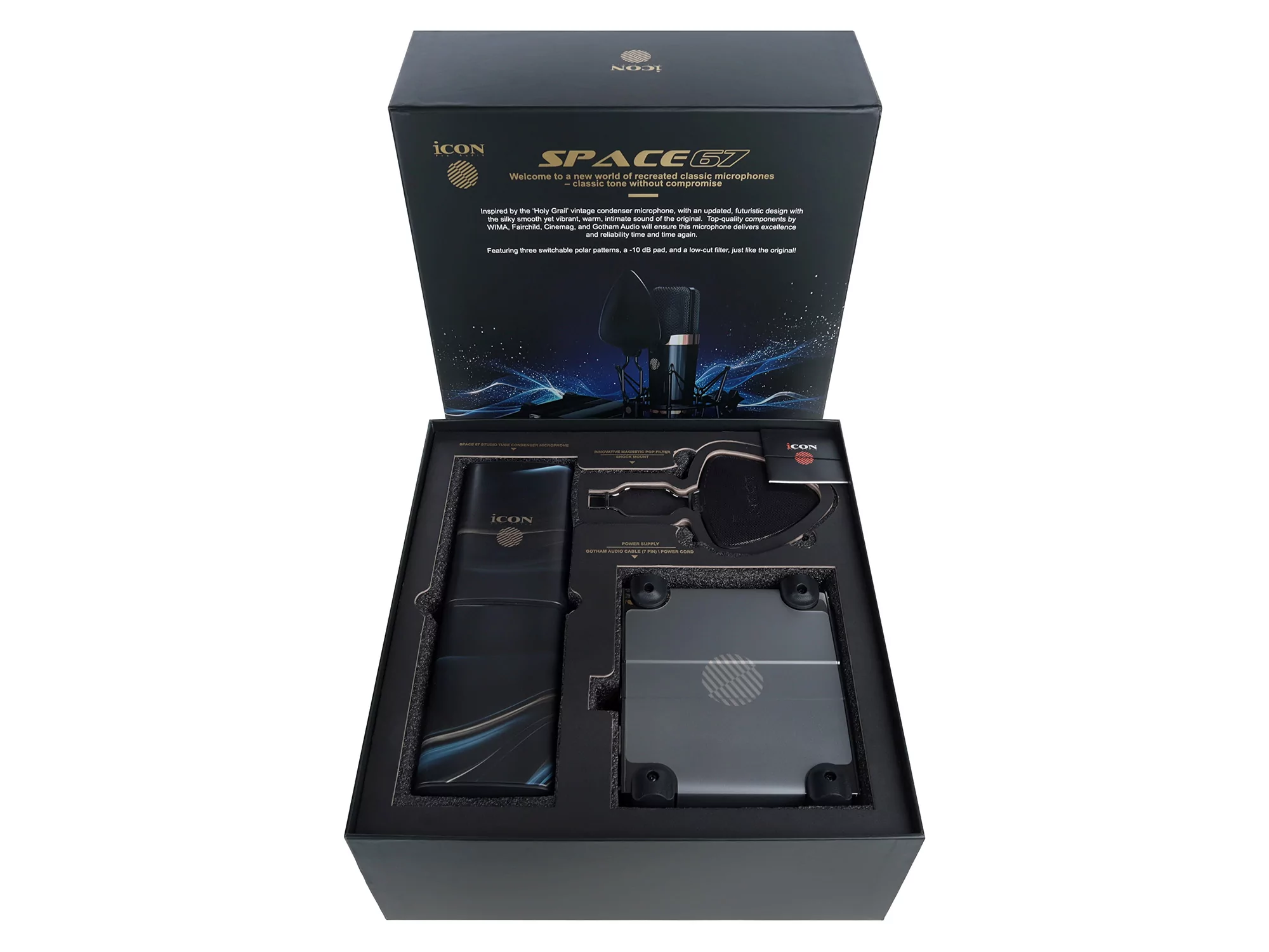 Профессиональный студийный ламповый микрофон Icon Space 67 46