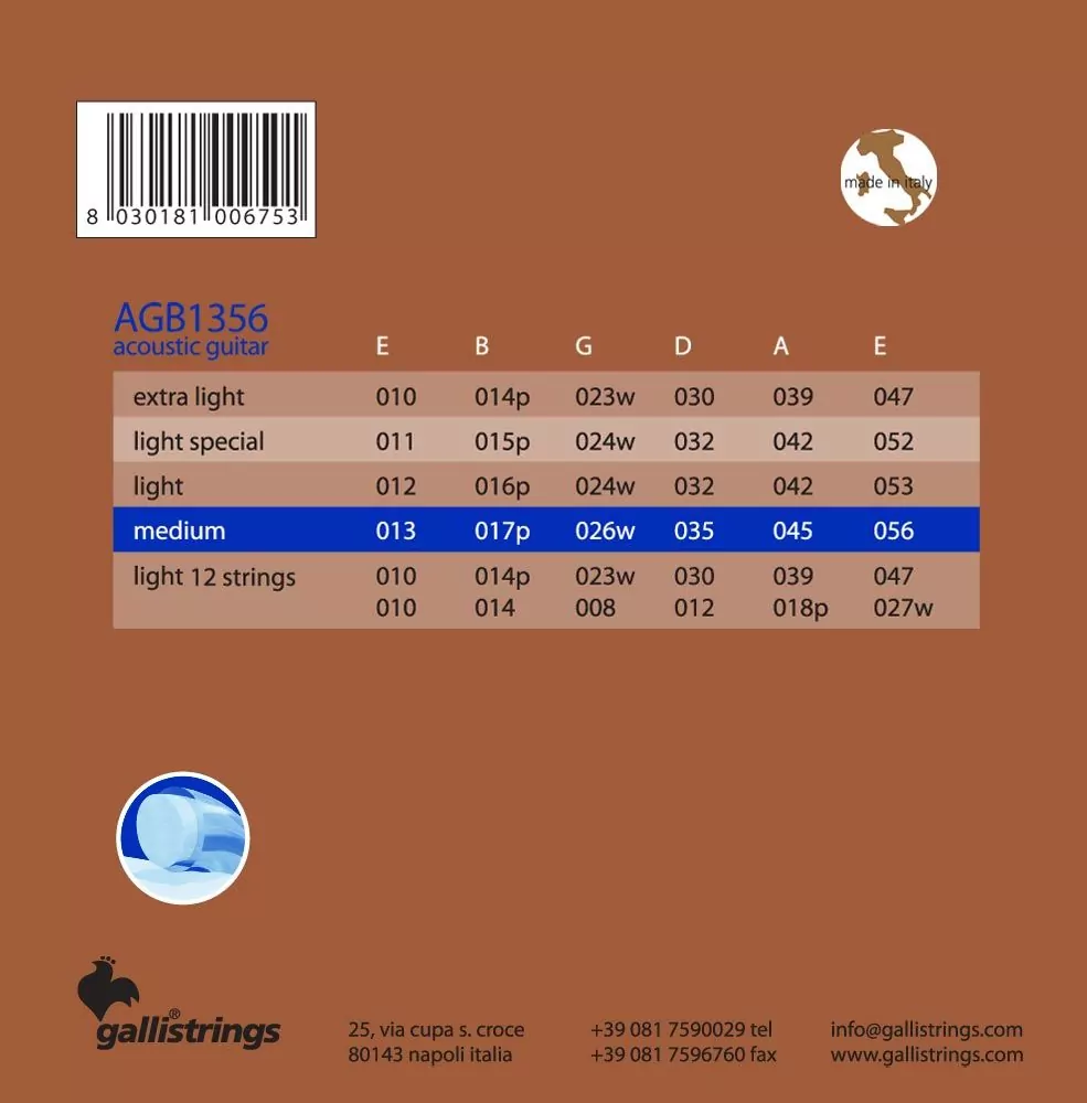 Комплект струн GALLI STRINGS AGB1356 2
