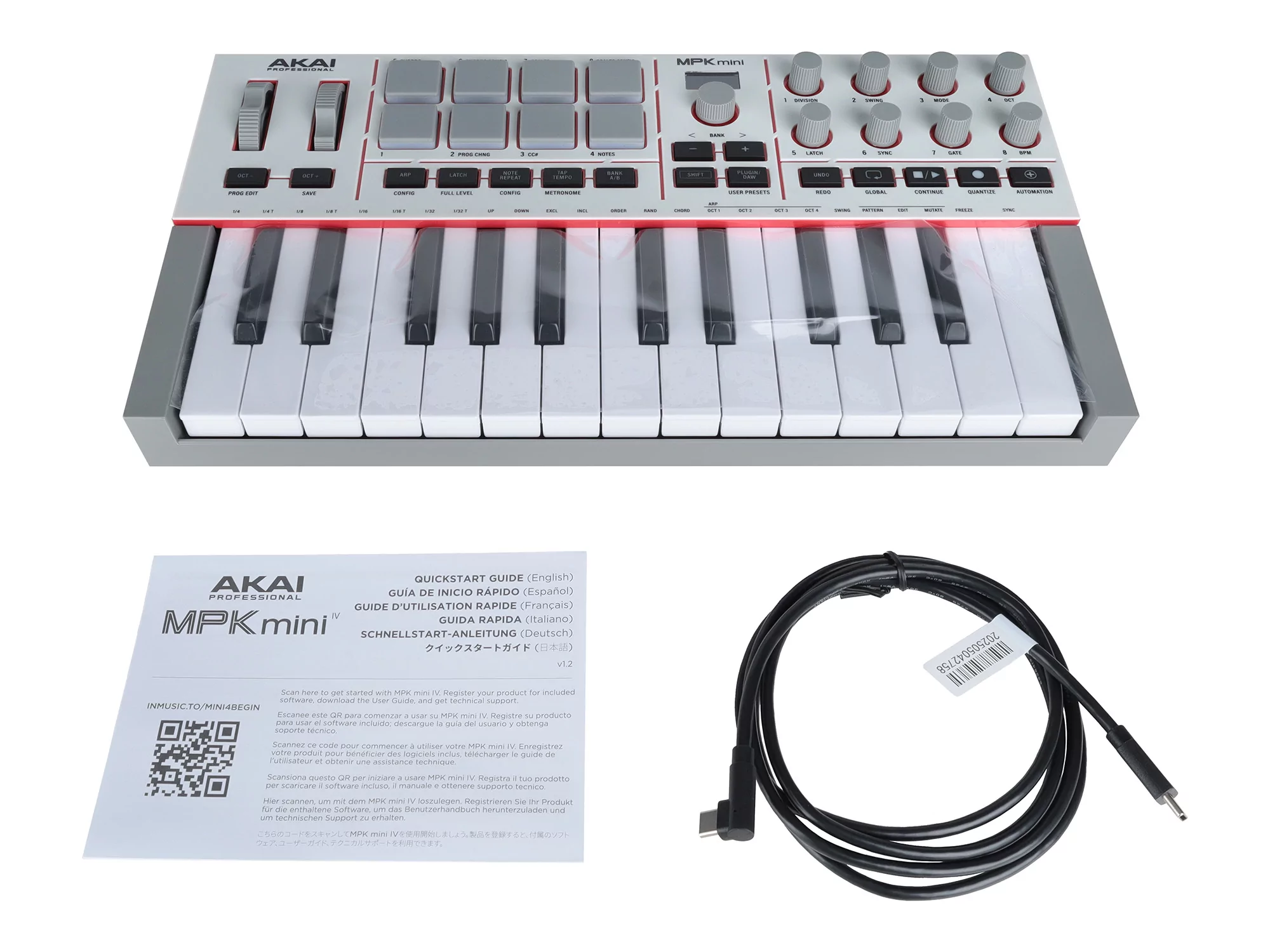 Миди-клавиатура AKAI MPK Mini IV White 12