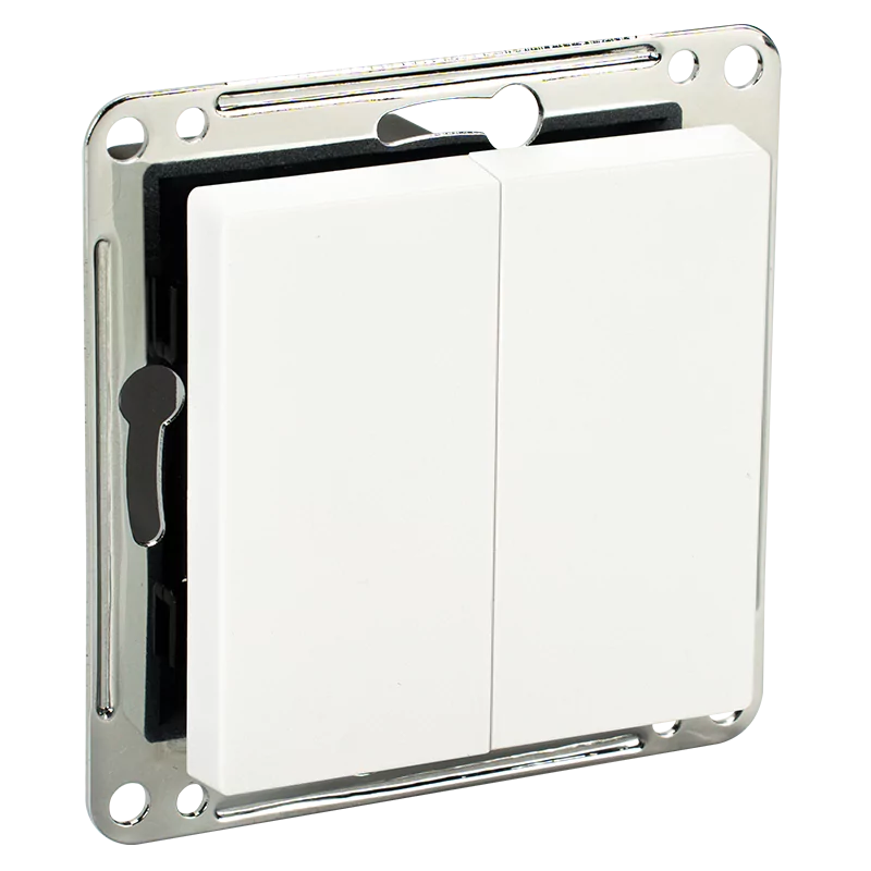 Сценарный выключатель 2-кл, модуль 55х55, dc, Белый iRidi Ddc-00-55-0201