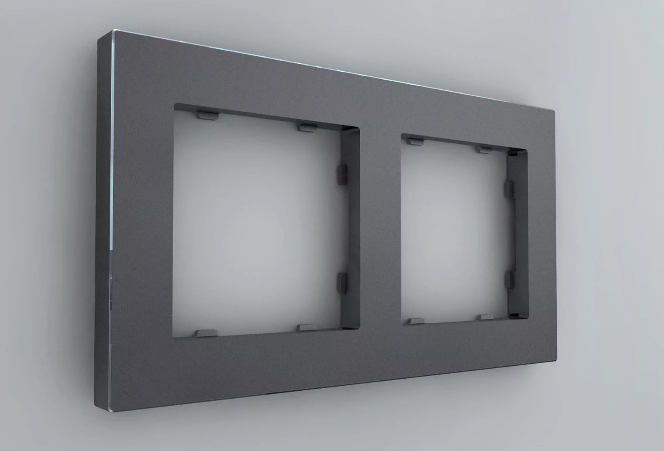 Рамка на 2 пост, графит, Berlin 01 iRidi 01P204