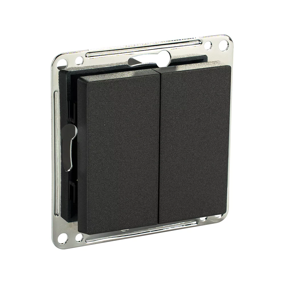 Сценарный выключатель 2-кл, модуль 55х55, Bus77, Графит iRidi DB-00-55-0204