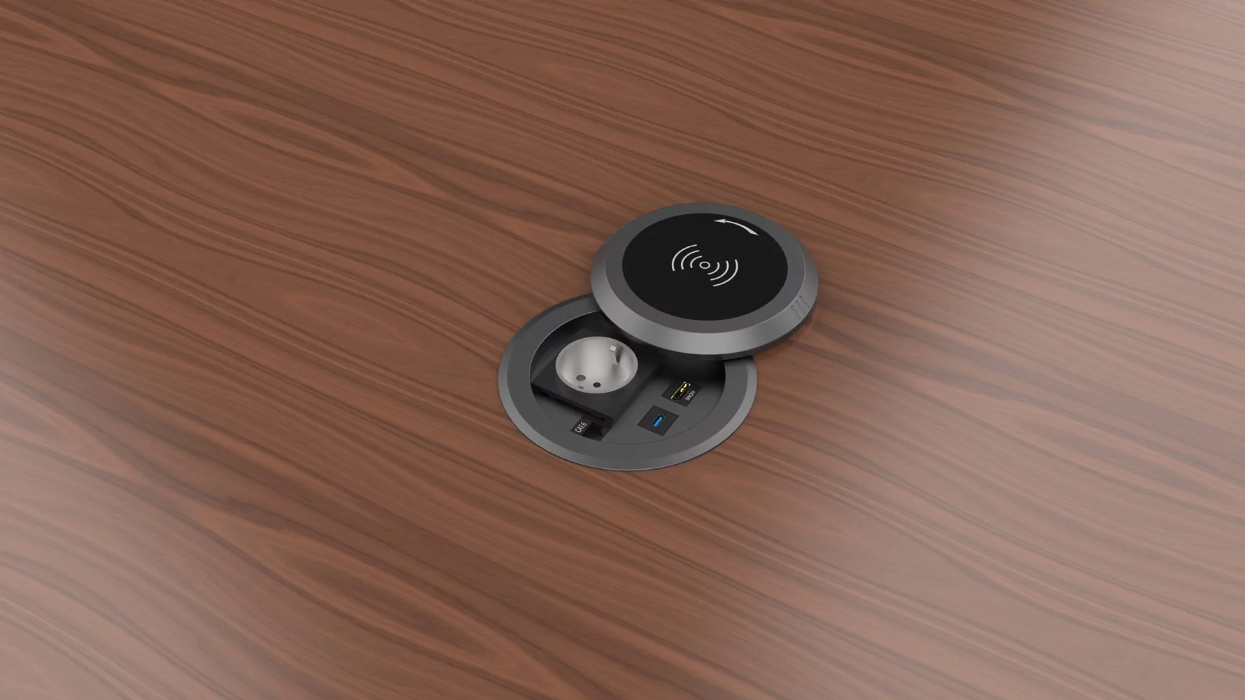 Лючок врезной в стол Wize Pro WRTS-RR-B 8