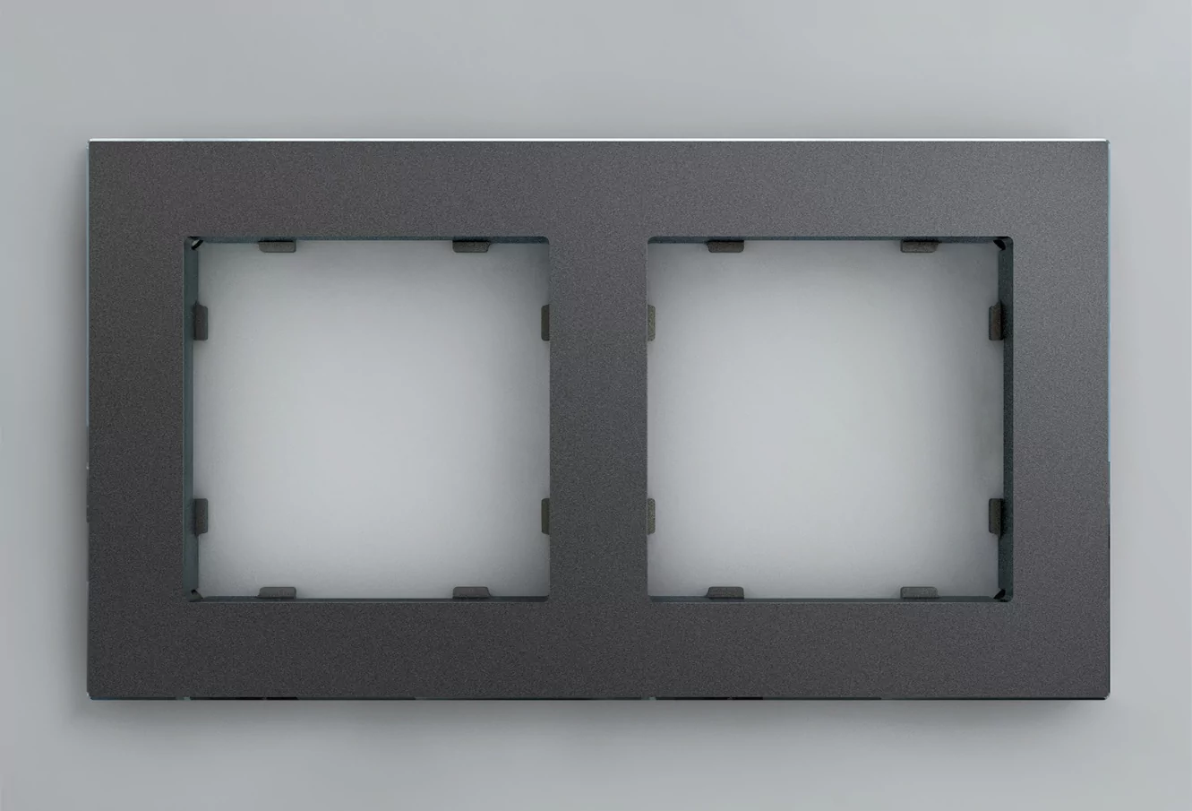 Рамка на 2 пост, графит, Berlin 01 iRidi 01P204 2