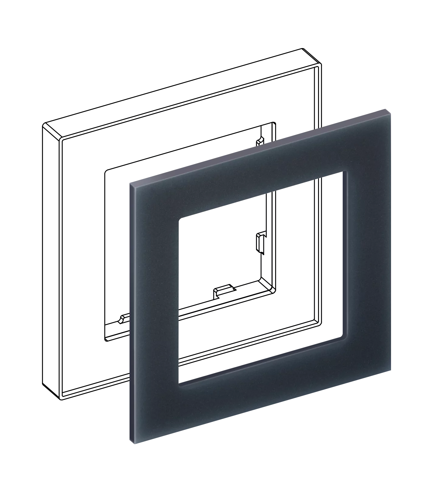 Вставка на 1 пост, акрил черный iRidi INP114