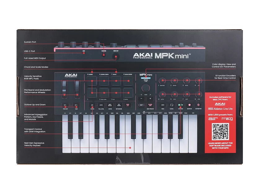 Миди-клавиатура AKAI MPK Mini IV Black 14