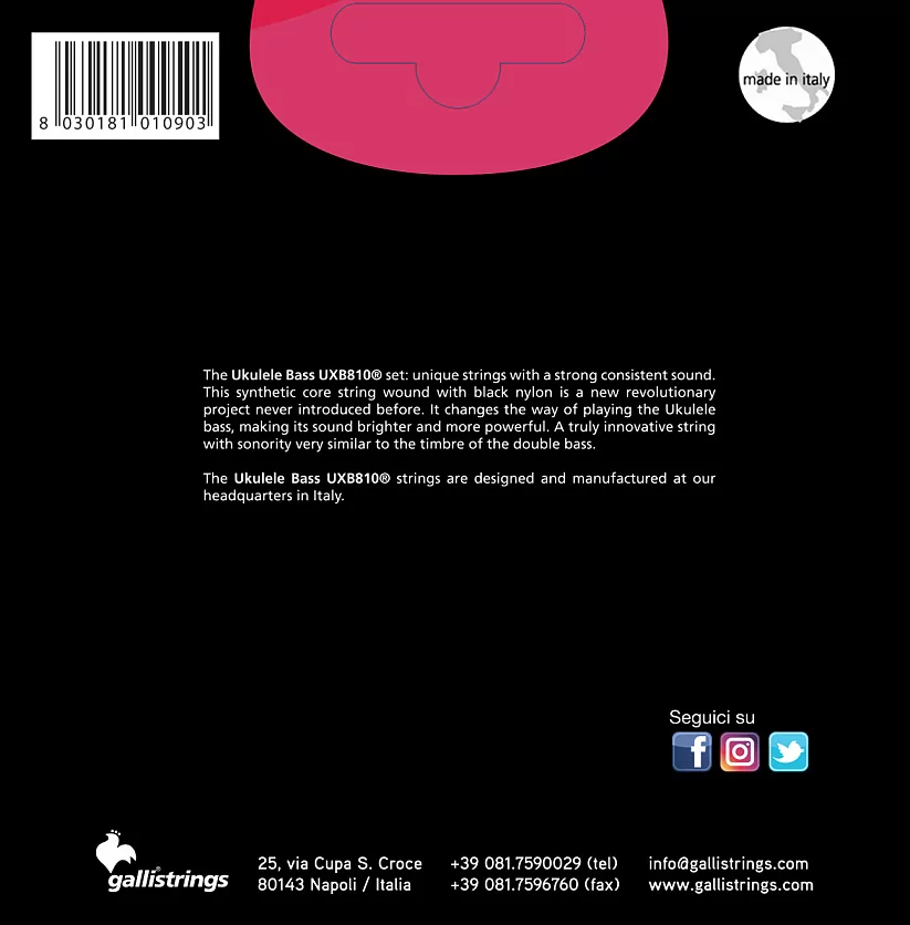 Комплект струн GALLI STRINGS UXB810