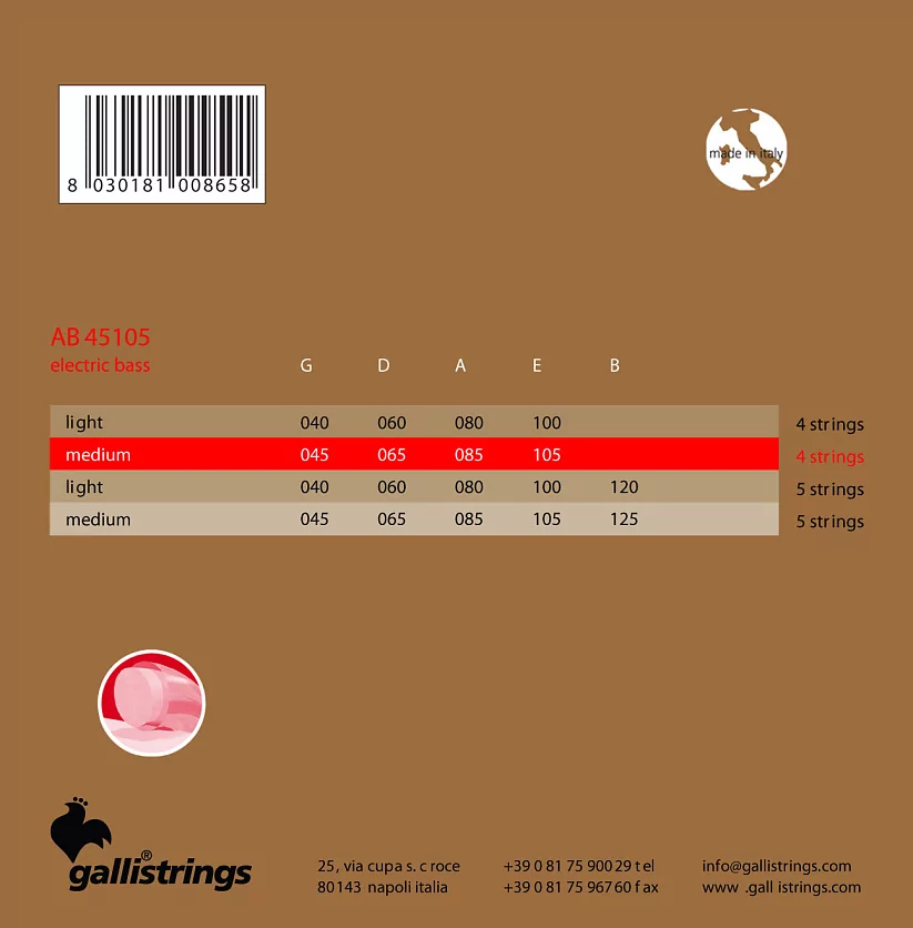 Комплект струн GALLI STRINGS AB45105 2