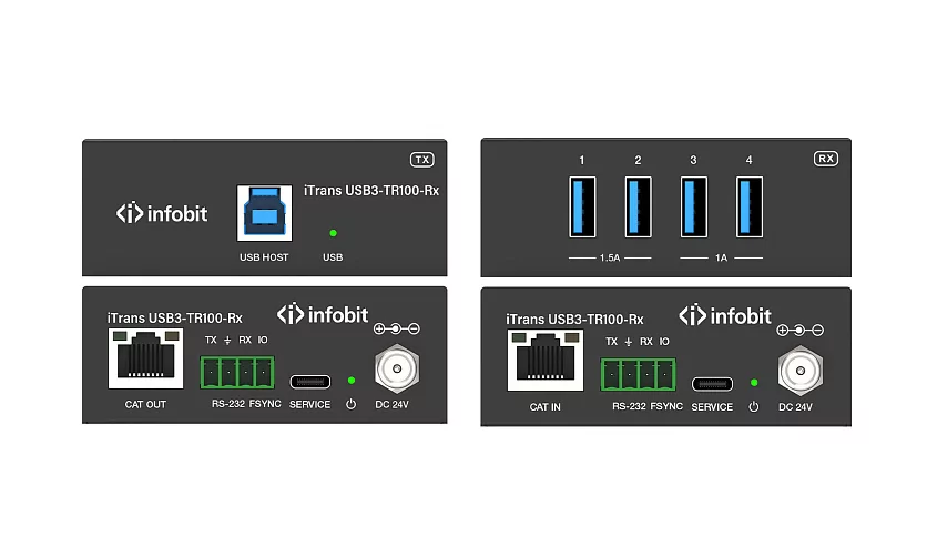 Удлинитель сигнала Infobit iTrans USB3-TR100 4