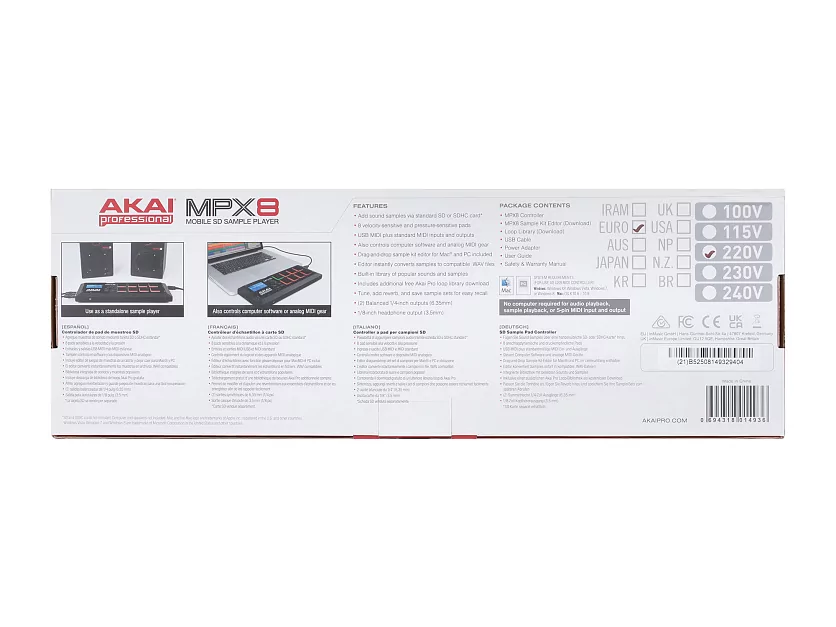 MIDI контроллер AKAI MPX 8 16