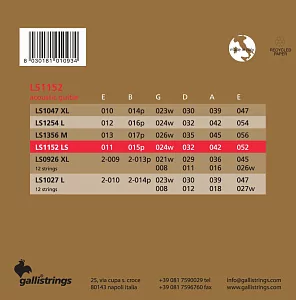 Комплект струн GALLI STRINGS LS1152 LIGHT SPECIAL 2