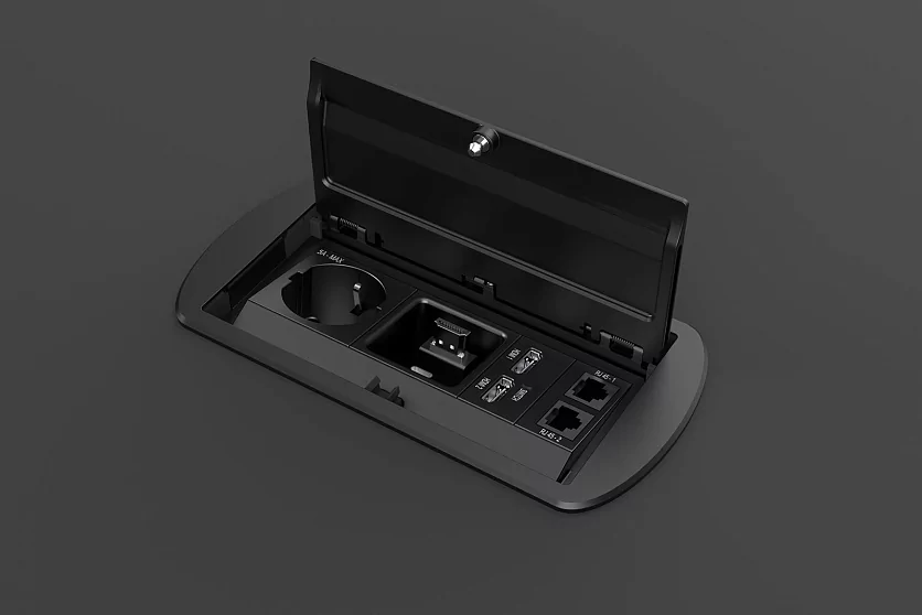 Прямоугольный металлический корпус Wize Pro WRTS-M-6CBOX-B 8
