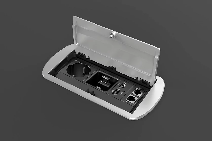 Прямоугольный металлический корпус Wize Pro WRTS-M-6CBOX-S 7