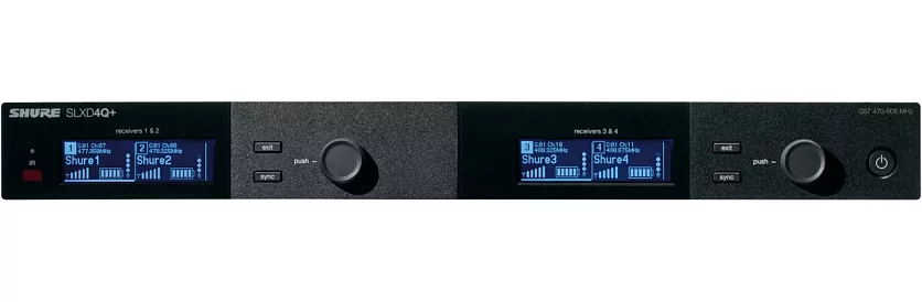 Четырехканальный приемник цифровой радиосистемы SLXD SHURE SLXD4Q+E=-G65