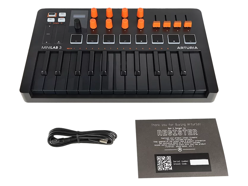 MIDI клавиатура Arturia MiniLAB 3 Orange Edition 7