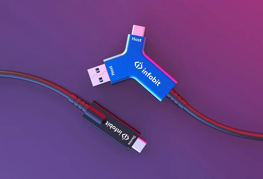 Активный оптоволоконный кабель USB 3.2 A+C C Infobit iFiber Y10 2