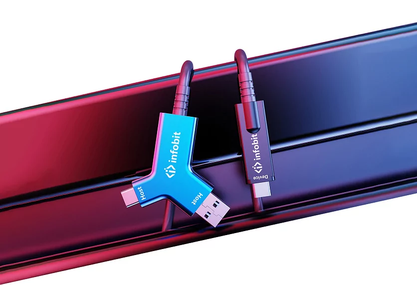 Активный оптоволоконный кабель USB 3.2 A+C C Infobit iFiber Y10