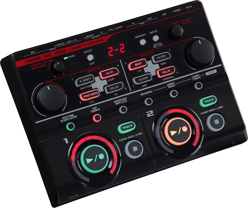 Настольный двухтрековый стереолупер BOSS RC-202