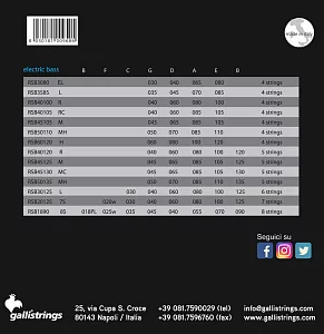 Комплект струн GALLI STRINGS RSB40100 2