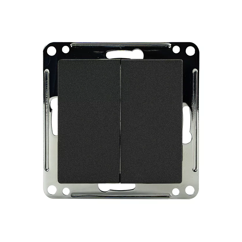 Сценарный выключатель 2-кл, модуль 55х55, Bus77, Графит iRidi DB-00-55-0204 2