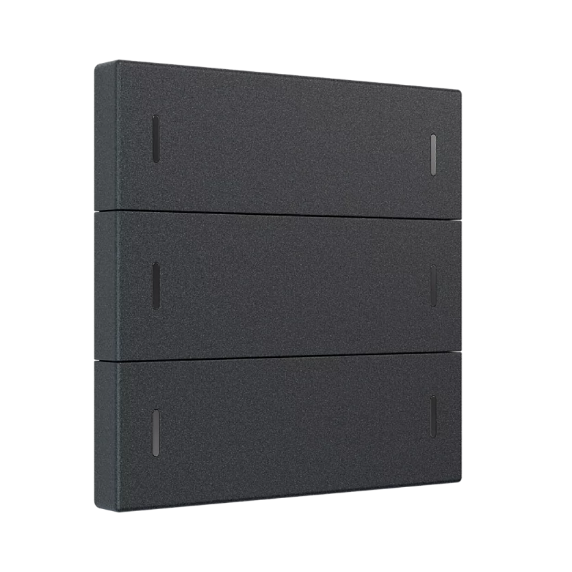 Сценарный выключатель, Amsterdam 02, 3-кл, dc, Графит iRidi Ddc-02-0304