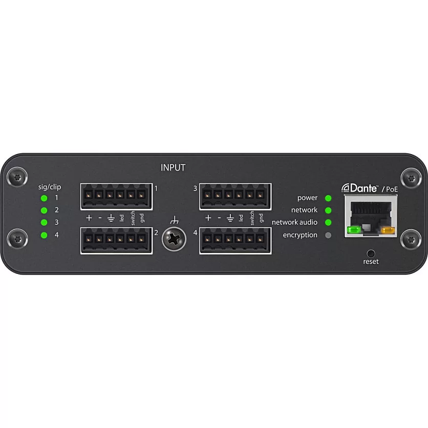 Четырехканальный Dante аудиоинтерфейс SHURE ANI4IN-BLOCK 2