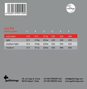 Комплект струн GALLI STRINGS JF1046 2