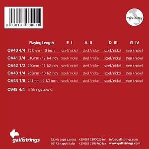 Комплект струн GALLI STRINGS OV42