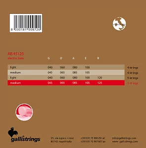Комплект струн GALLI STRINGS AB45125