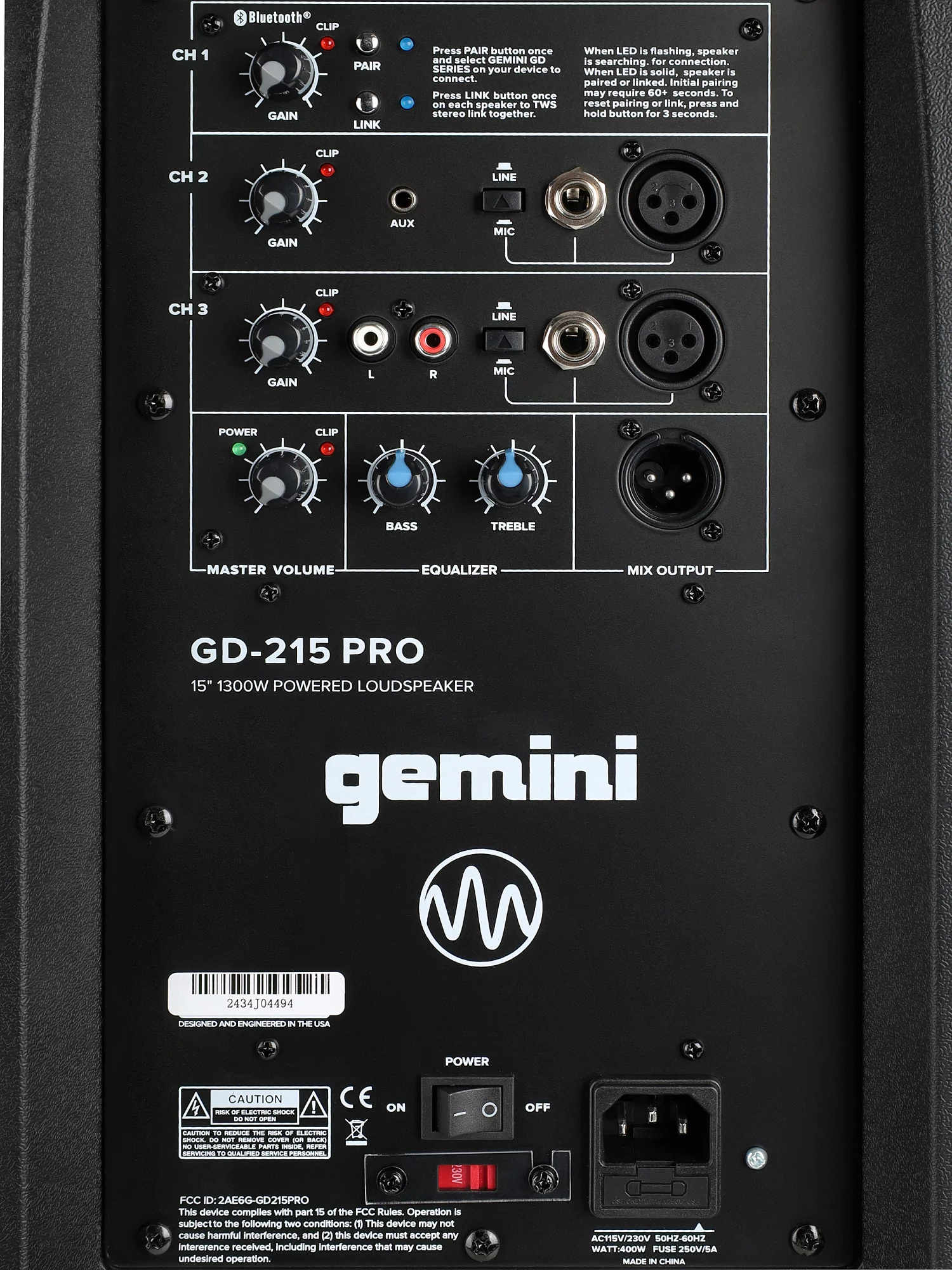 Акустическая система Gemini GD-215PRO 13