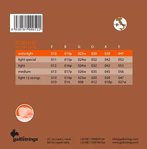 Комплект струн GALLI STRINGS AGB1047 2
