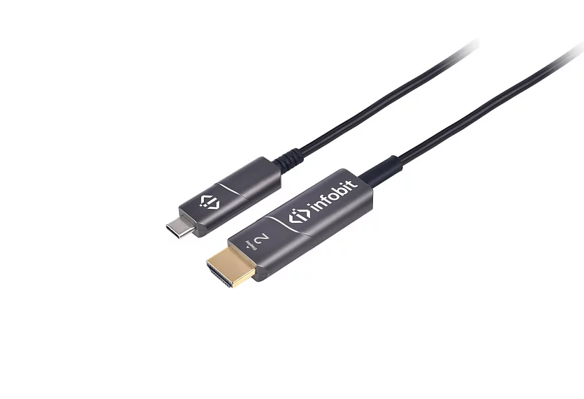 Кабель оптический активный Type C (M) - HDMI (M) Infobit AOC-CHDMI-10 2