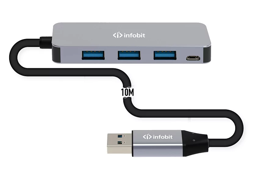 Активный концентратор USB 3.0 Infobit iCable- USB-ACC-H14 4